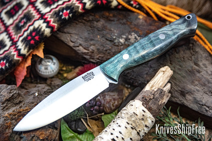 Bark River Knives: UP Gunny 3V - Green & Grey Tigertail Maple Burl
