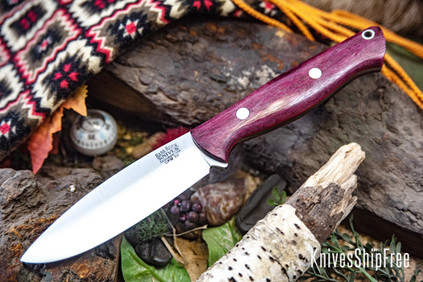 Bark River Knives: UP Gunny 3V - Highly Figured Purple Heart Burl - Red Liners #1