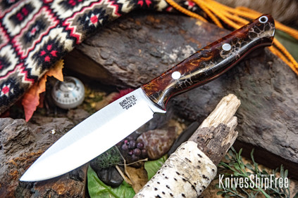Bark River Knives: UP Gunny 3V - Sweet Gum Resin - Cherry Red Liners #1