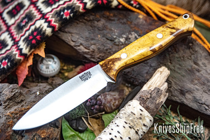 Bark River Knives: UP Gunny 3V - Natural Maple Burl - Thick Natural Liner