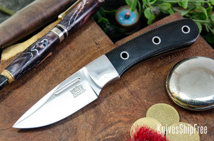 Bark River Knives: Essential - MagnaCut - Black Canvas Micarta - Hollow Pins
