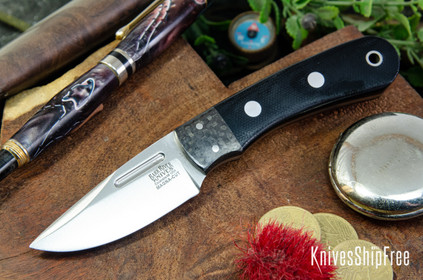 Bark River Knives: Essential - MagnaCut - CF Bolster - Black Canvas Micarta