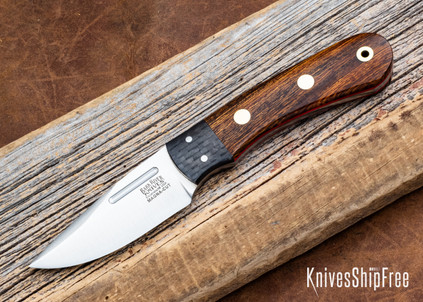 Bark River Knives: Essential - MagnaCut - CF Bolster - Desert Ironwood - Red Liners - Brass Pins #1