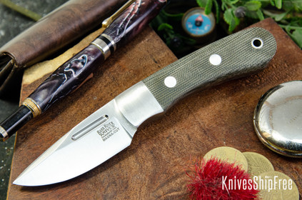 Bark River Knives: Essential - MagnaCut - Green Canvas Micarta - Matte