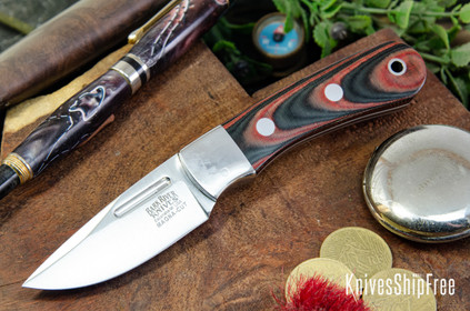 Bark River Knives: Essential - MagnaCut - Red & Black Linen Micarta - White Liners