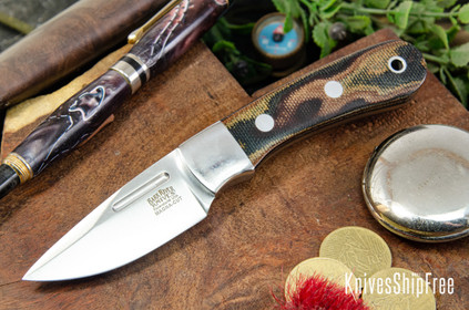 Bark River Knives: Essential - MagnaCut - Snakeskin Burgundy Canvas Micarta - Black Liners