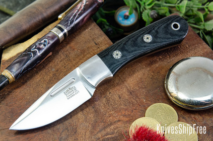 Bark River Knives: Essential - MagnaCut - Black Linen Micarta - Mosaic Pins