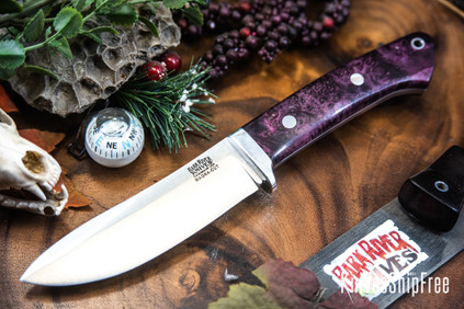Bark River Knives: Classic Semi Skinner - MagnaCut - Black Cherry Maple Burl - White Liner