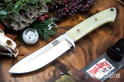 Bark River Knives: Classic Semi Skinner - MagnaCut - Dune G-10 - White Liners - Mosaic Pins