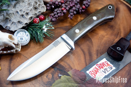 Bark River Knives: Classic Semi Skinner - MagnaCut - Green Canvas Micarta