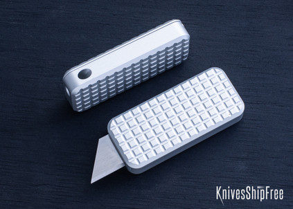 Rivery MFG: Zero Grenade Pattern - Manual OTF Utility Knife - Gray Aluminum with Lanyard Hole
