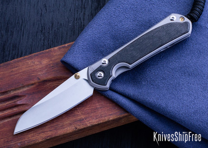 Chris Reeve Knives: Small Sebenza 31 - Insingo - Glass Blasted Titanium - Bog Oak Inlays - CR22IK016