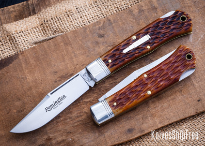 Remington: "In The Hunt" Silver Bullet Knife 2026 - Brown Jigged Bone - Lockback - Made by GEC