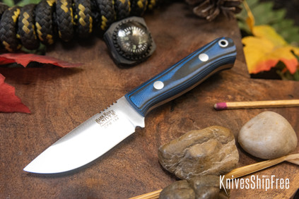 Bark River Knives: Micro Bravo CPM-154 - Blue & Black Suretouch - Matte