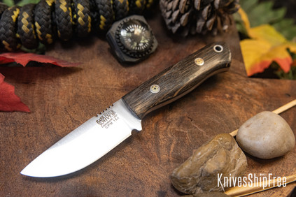 Bark River Knives: Micro Bravo CPM-154 - Bog Oak - Black Liners - Mosaic Pins #2