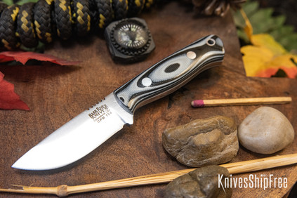 Bark River Knives: Micro Bravo CPM-154 - Midnite Tiger G-10 - White Liners