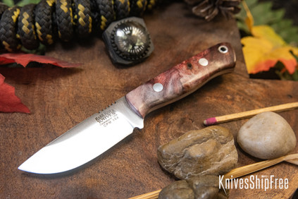 Bark River Knives: Micro Bravo CPM-154 - Pink & Cherry Maple Burl