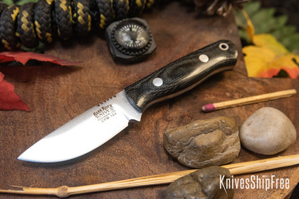 Bark River Knives: Micro Bravo CPM-154 - Black Canvas Micarta