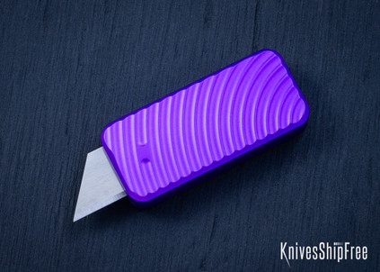 Rivery MFG: Zero Original Pattern - Manual OTF Utility Knife - Aluminum with Lanyard Hole - CadLabCNC Purple Anodization