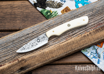Oaks Bottom Forge: Sportsman Outdoor Knife - Camel Bone - Mosaic Center Pin - No Sheath