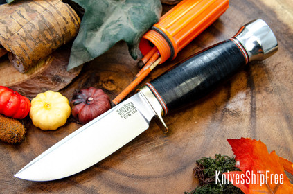 Bark River Knives: Mini Manitou - CPM-154 - Black Stacked Leather