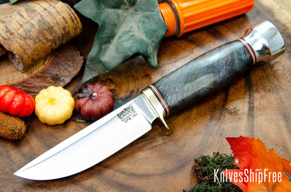 Bark River Knives: Mini Manitou - CPM-154 - Blue & Gray Maple Burl