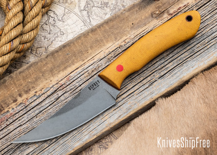 Osprey Knife & Tool: (K) Raptor - Vintage Canvas Micarta - Cherry Red G10 Liners & Pins - CPM S35VN