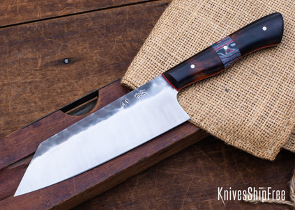 Muteki Knives: 6.35" Bunka - Ironwood - Micarta - Red G-10 Liners - Hitachi White #1 Steel - #6114