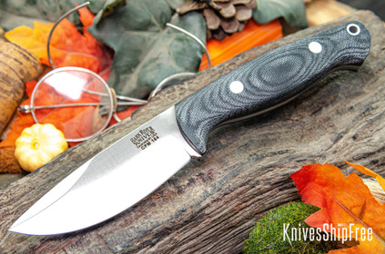 Bark River Knives: North Country EDC - CPM 154 - Black Canvas Micarta - Matte