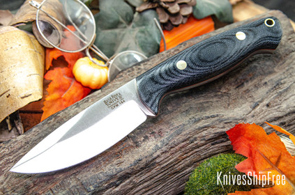 Bark River Knives: North Country EDC - CPM 154 - Black Canvas Micarta - Red Liners - Brass Pins
