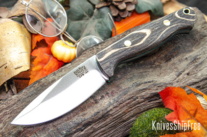 Bark River Knives: North Country EDC - CPM 154 - Bog Oak - Green Liners - Brass Pins #1