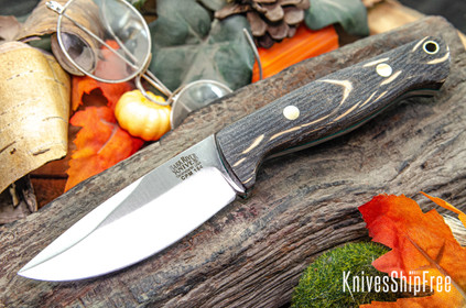 Bark River Knives: North Country EDC - CPM 154 - Bog Oak - Green Liners - Brass Pins #2