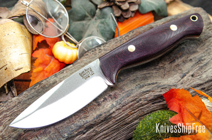 Bark River Knives: North Country EDC - CPM 154 - Burgundy Canvas Micarta - Natural Liners - Brass Pins