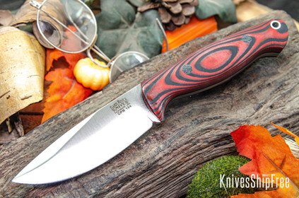Bark River Knives: North Country EDC - CPM 154 - Cherry Red & Black Suretouch - Matte - Black Liner - Black Pins