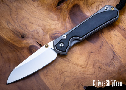 Chris Reeve Knives: Large Sebenza 31 Insingo - Glass Blasted Titanium - Bog Oak Inlays - CR18LK006