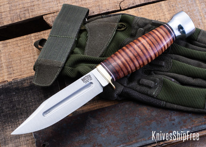 Bark River Knives: Gladstone Hunter - CPM-154 - Stacked Leather