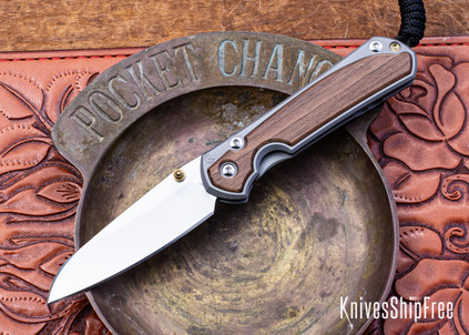 Chris Reeve Knives: Small Sebenza 31 - Insingo - Glass Blasted Titanium - Macassar Ebony Inlay - CPM MagnaCut  - CR26AL016
