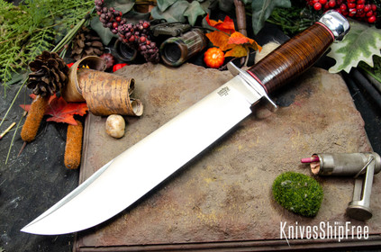 Bark River Knives: 1909 Bowie - Aged Stacked Leather