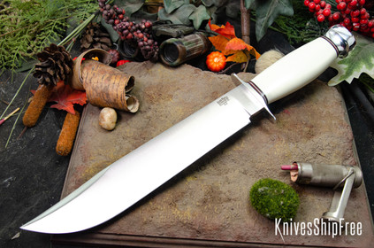 Bark River Knives: 1909 Bowie - Ivory Micarta G-10