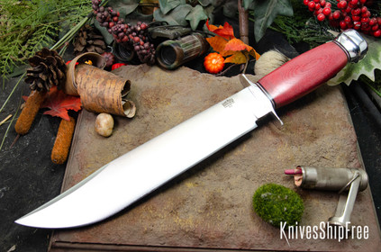 Bark River Knives: 1909 Bowie - Red Linen Micarta