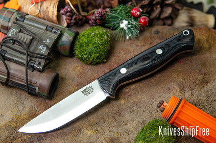 Bark River Knives: Gunny Scandi 3V - Black Canvas Micarta