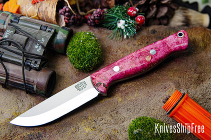 Bark River Knives: Gunny Scandi 3V - Cherry Maple Burl - Gray Liner