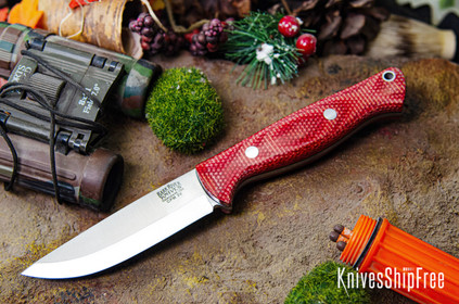 Bark River Knives: Gunny Scandi 3V - Firedog Canvas Micarta - Black Liners