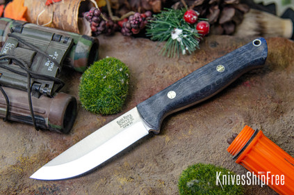 Bark River Knives: Gunny Scandi 3V - Gray Tigertail Maple Burl - Mosaic Pins