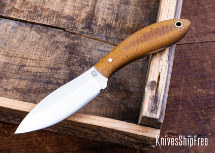 L.T. Wright Knives: Small Northern Hunter - AEB-L - High Saber Ground - Natural Micarta - Matte Finish