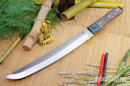 Bark River Knives: Tengu - CPM 3V - Black Bolster - American Walnut - Mosaic Pins