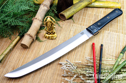 Bark River Knives: Tengu - CPM 3V - Black Bolster - Black G-10 - Hollow Brass Pins