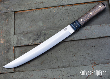 Bark River Knives: Tengu - CPM 3V - Black Bolster - Bog Oak - Black Liners - Mosaic Pins