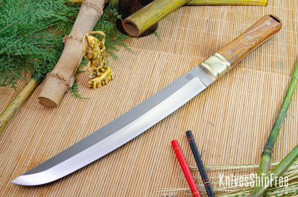 Bark River Knives: Tengu - CPM 3V - Desert Ironwood - Red Liners - Mosaic Pins #3