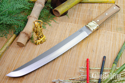 Bark River Knives: Tengu - CPM 3V - Natural Canvas Micarta - Green Liners